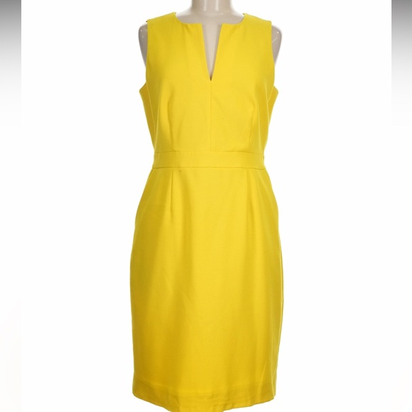J. Crew Dresses & Skirts - J. Crew Sheath Vibrant Yellow Midi Dress